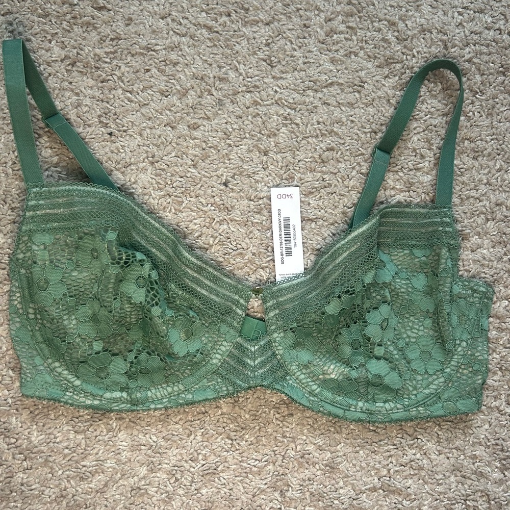Adore Me Olive Green Lace Underwire Bra